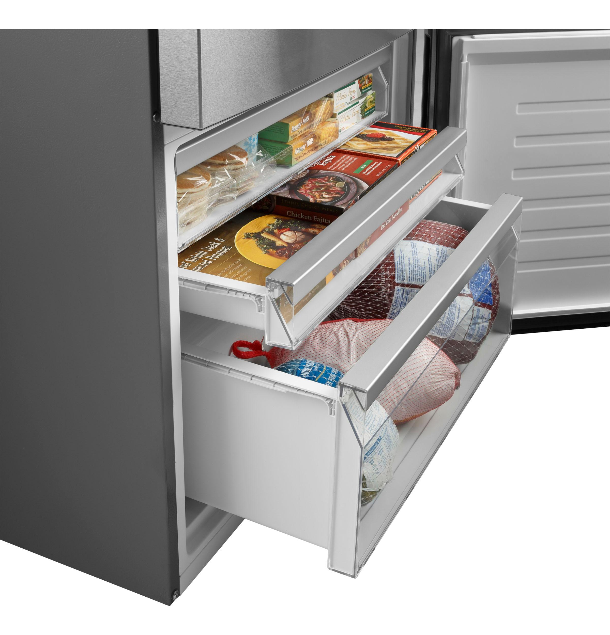 GBE17HYRFS GE® ENERGY STAR® 17.7 Cu. Ft. Counter-Depth Bottom-Freezer Refrigerator