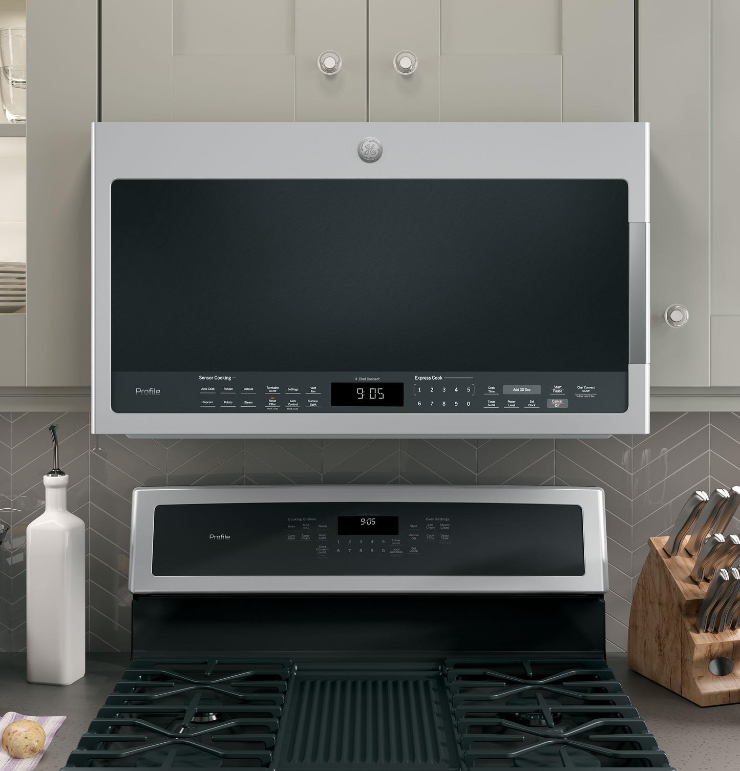 PVM9005SJSS GE Profile™ 2.1 Cu. Ft. Over-the-Range Sensor Microwave Oven
