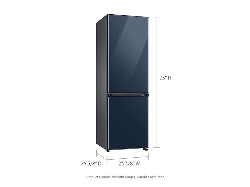 12.0 cu. Ft. Bespoke Bottom Freezer Refrigerator with Flexible Design in Navy Glass