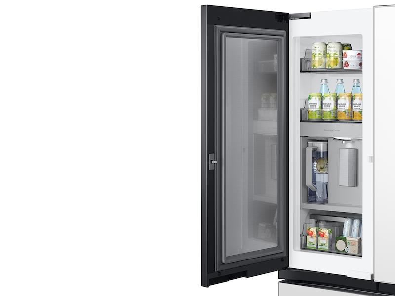 Samsung Bespoke 3-Door French Door Refrigerator (24 cu. ft.) with Beverage Center™ in White Glass