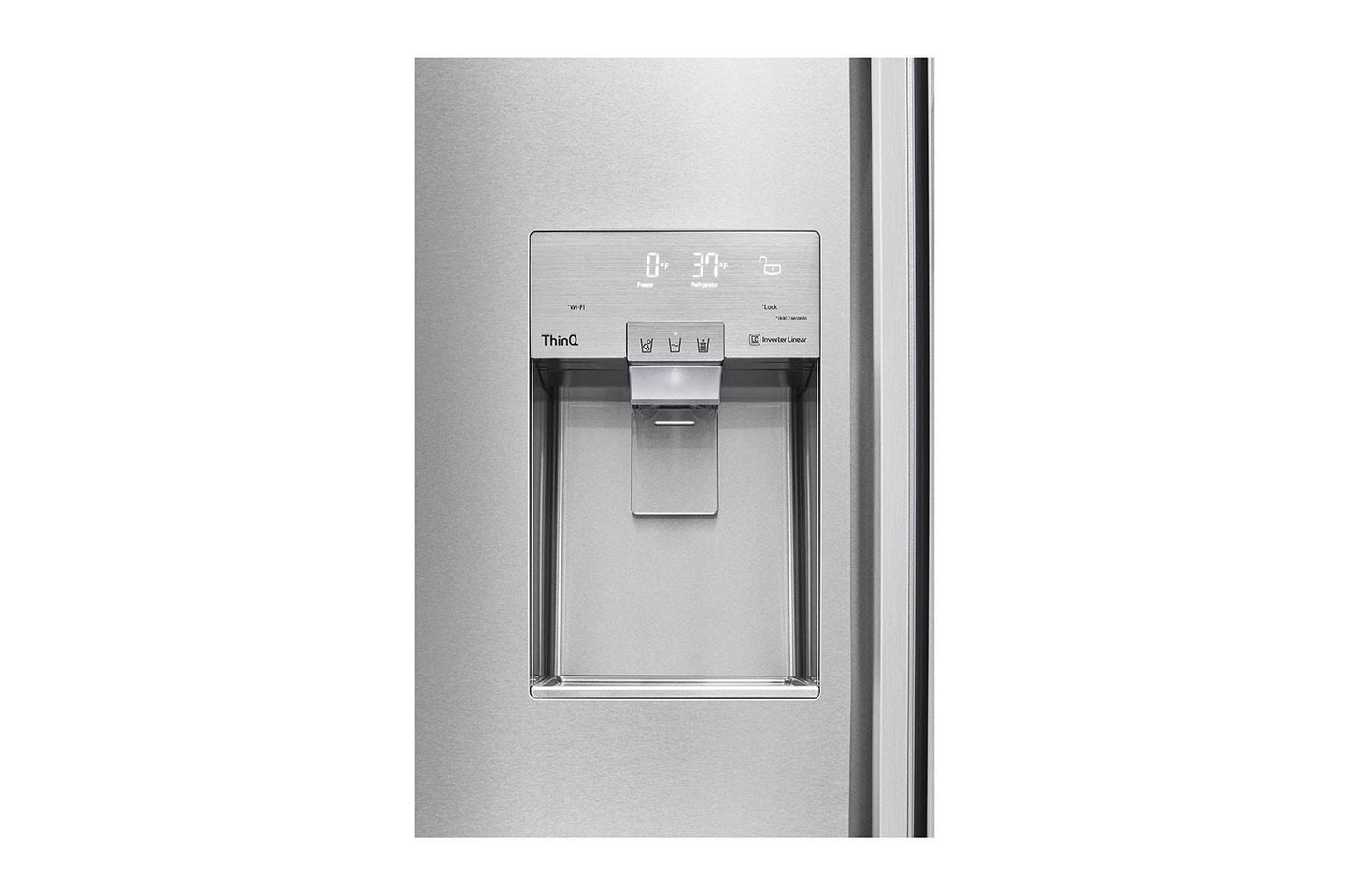 SRSXB2622S LG STUDIO 26 cu. ft. Smart Side-by-Side Built-In Refrigerator with Ice & Water Dispenser