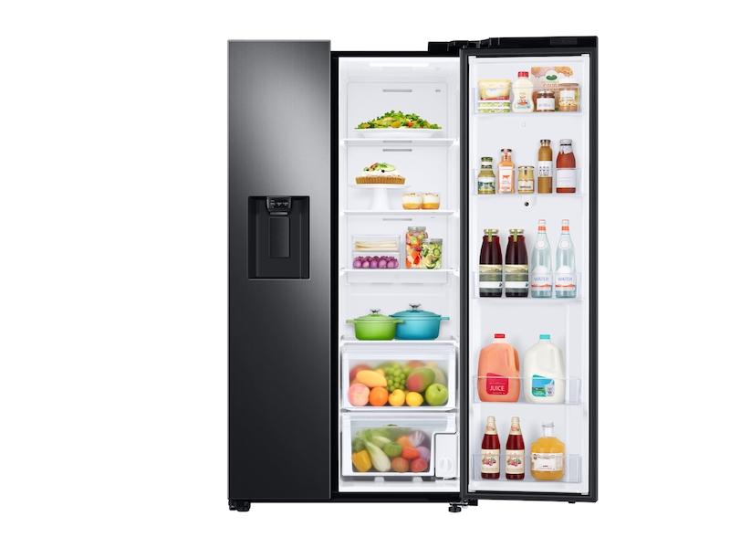 26.7 cu. ft. Large Capacity Side-by-Side Refrigerator with Touch Screen Family Hub™ in Black Stainless Steel