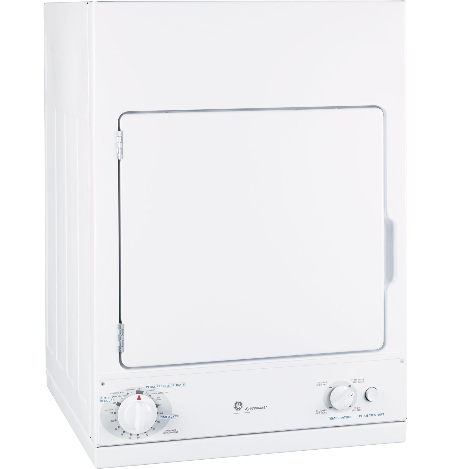 DSKS433EBWW GE Spacemaker® 240V 3.6 cu. ft. Capacity Stationary Electric Dryer