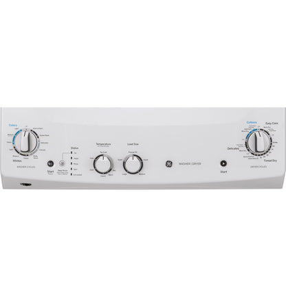 GUV27ESSMWW GE Unitized Spacemaker® 3.8 cu. ft. Capacity Washer with Stainless Steel Basket and 5.9 cu. ft. Capacity Long Vent Electric Dryer