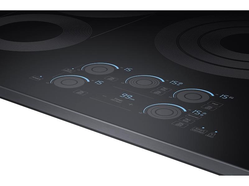 36" Smart Electric Cooktop with Sync Elements in Black Stainless Steel