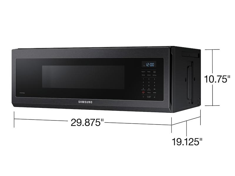 1.1 cu. ft. Smart SLIM Over-the-Range Microwave with 400 CFM Hood Ventilation, Wi-Fi & Voice Control in Black Stainless Steel
