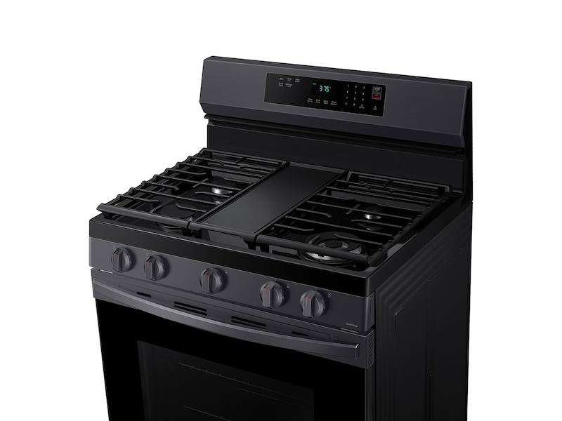 Samsung NX60A6311SG 6.0 cu. ft. Smart Freestanding Gas Range with 18K BTU Dual Power Burner & Self Clean in Black Stainless Steel