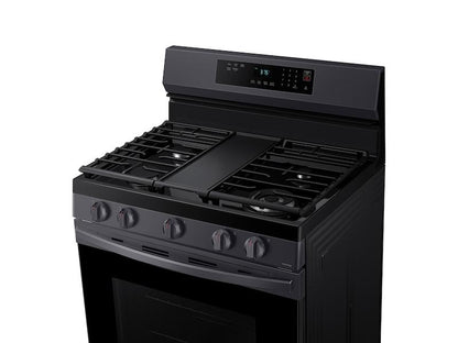 Samsung NX60A6311SG 6.0 cu. ft. Smart Freestanding Gas Range with 18K BTU Dual Power Burner & Self Clean in Black Stainless Steel