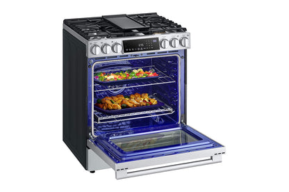 LSDS6338F LG STUDIO 6.3 cu. ft. Smart Wi-Fi Dual Fuel Slide-in Range with ProBake Convection® and EasyClean®