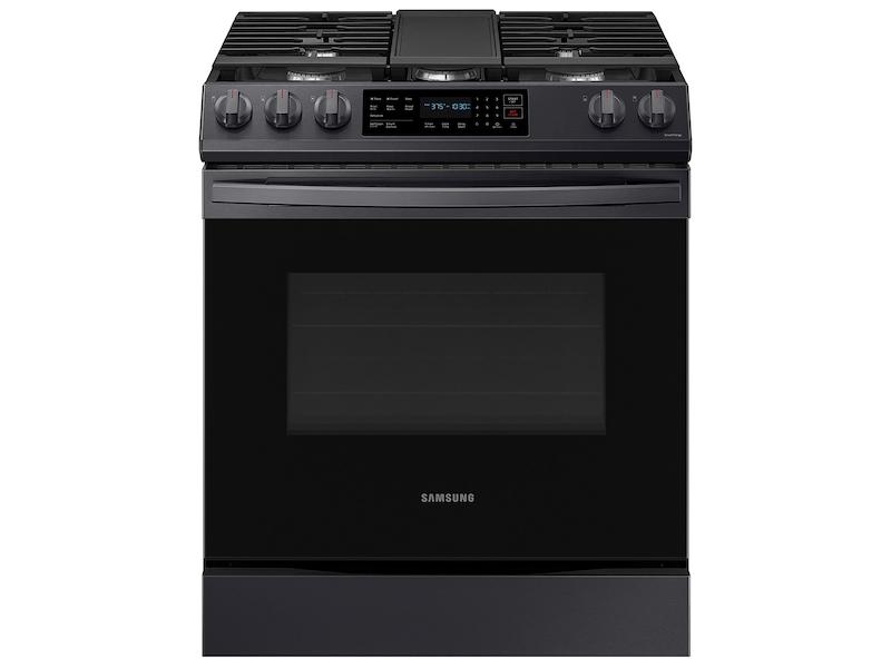 6.0 cu. ft. Smart Slide-in Gas Range with Convection in Black Stainless Steel