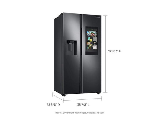 Samsung RS22T5561SG 22 cu. ft. Counter Depth Side-by-Side Refrigerator with Touch Screen Family Hub™ in Black Stainless Steel