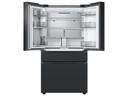 Samsung RF29BB89008MAA Bespoke 4-Door French Door Refrigerator (29 cu. ft.) - with Top Left and Family Hub™ Panel in Charcoal Glass - and Matte Black Steel Middle and Bottom Door Panels