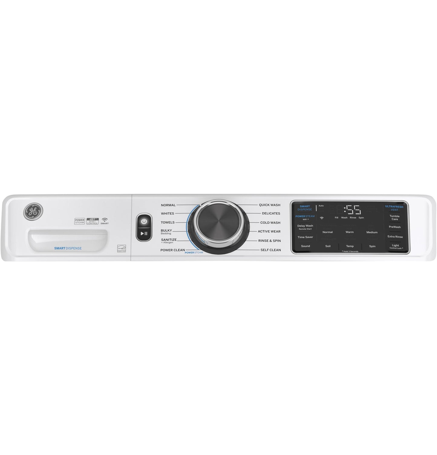 GE® 4.8 cu. ft. Capacity Smart Front Load ENERGY STAR® Steam Washer with SmartDispense™ UltraFresh Vent System with OdorBlock™ and Sanitize + Allergen