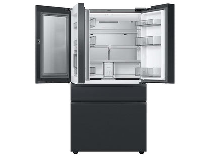 Samsung RF29BB89008MAA Bespoke 4-Door French Door Refrigerator (29 cu. ft.) - with Top Left and Family Hub™ Panel in Charcoal Glass - and Matte Black Steel Middle and Bottom Door Panels
