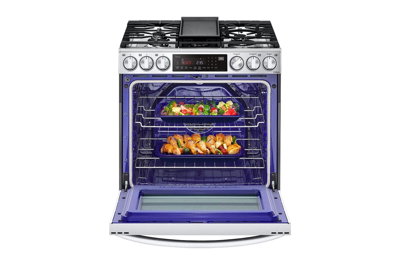 Lg 6.3 cu ft. Smart Wi-Fi Enabled ProBake Convection® InstaView™ Gas Slide-in Range with Air Fry