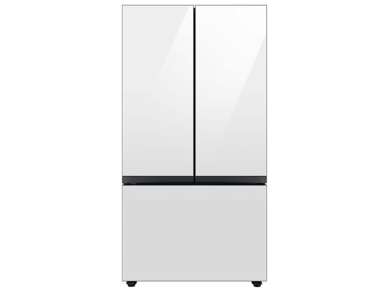 Samsung Bespoke 3-Door French Door Refrigerator (24 cu. ft.) with AutoFill Water Pitcher in White Glass