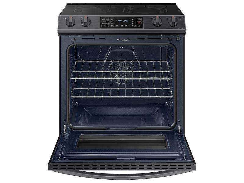 Samsung 6.3 cu. ft. Smart Slide-in Electric Range with Convection in Black Stainless Steel