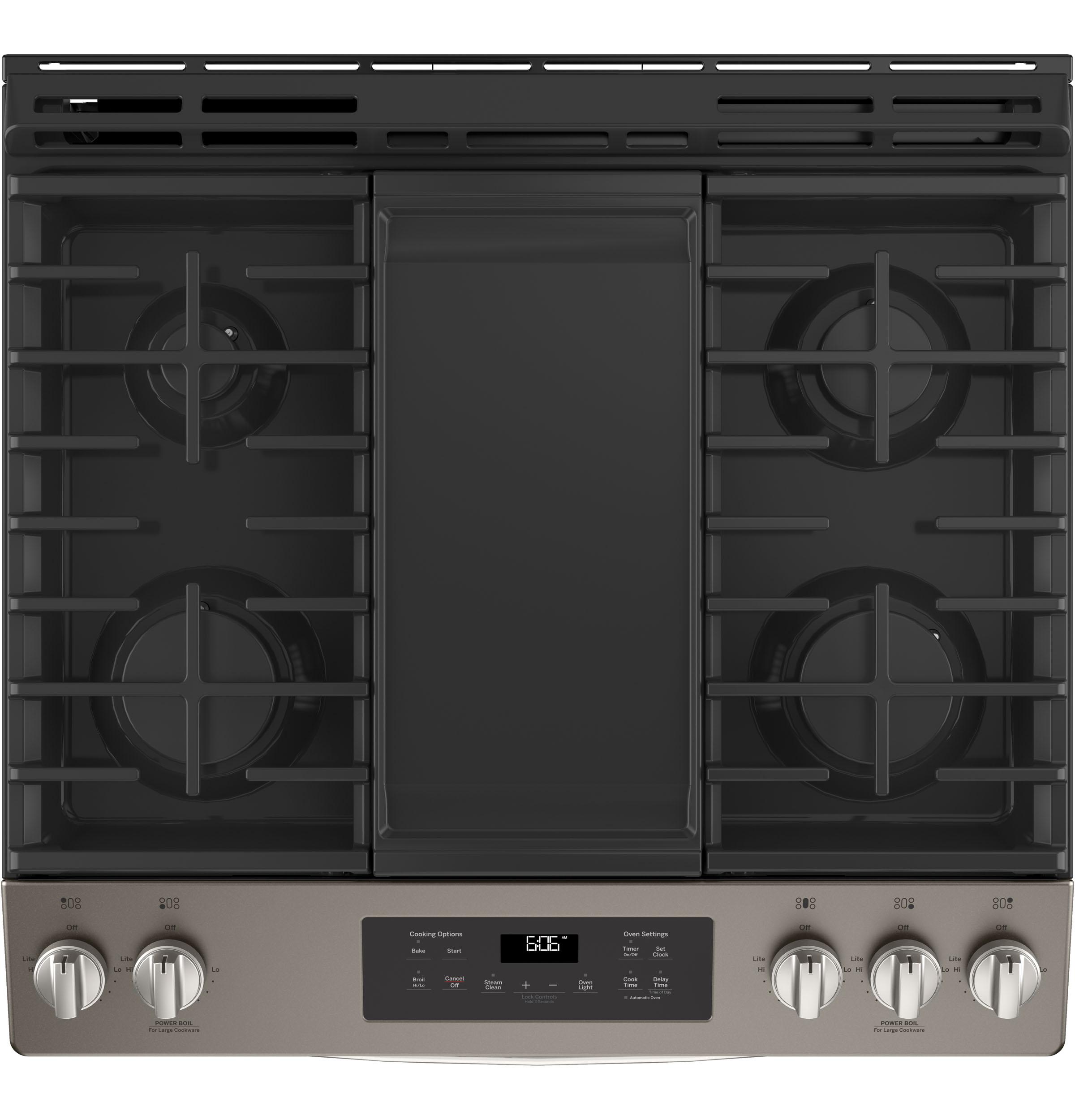 GE® 30" Slide-In Front Control Gas Range