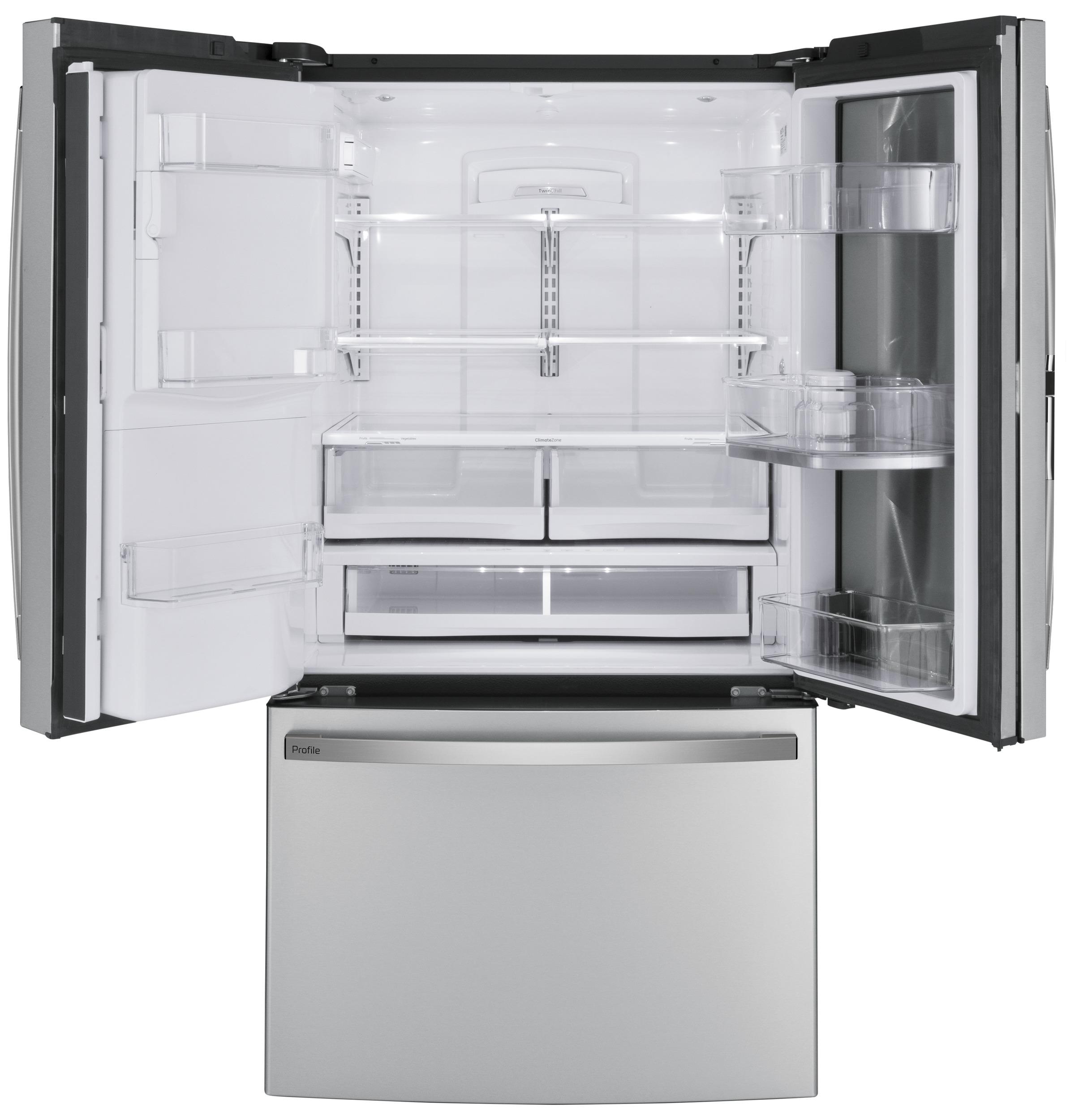 PFD28KYNFS GE Profile™ Series 27.7 Cu. Ft. Fingerprint Resistant French-Door Refrigerator with Door In Door and Hands-Free AutoFill