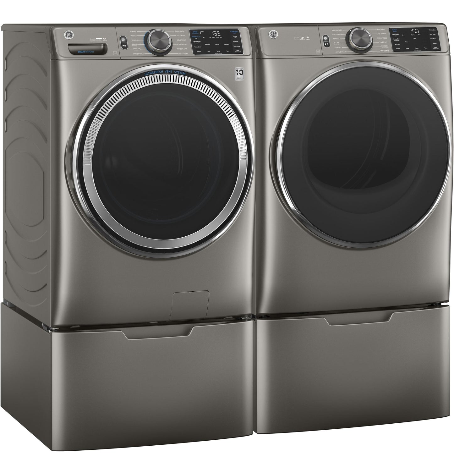 GE® 7.8 cu. ft. Capacity Smart Front Load Electric Dryer with Steam and Sanitize Cycle