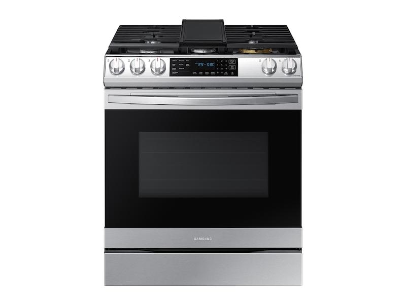 Samsung 6.0 cu. ft. Smart Slide-in Gas Range with Air Fry in Stainless Steel