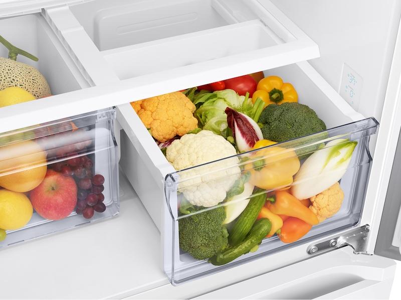 18 cu. ft. Smart Counter Depth 3-Door French Door Refrigerator in White