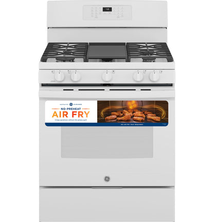 JGB735DPWW GE® 30" Free-Standing Gas Convection Range with No Preheat Air Fry