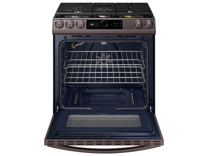 Bespoke Smart Slide-in Gas Range 6.0 cu. ft. with Smart Dial, Air Fry & Wi-Fi in Tuscan Steel