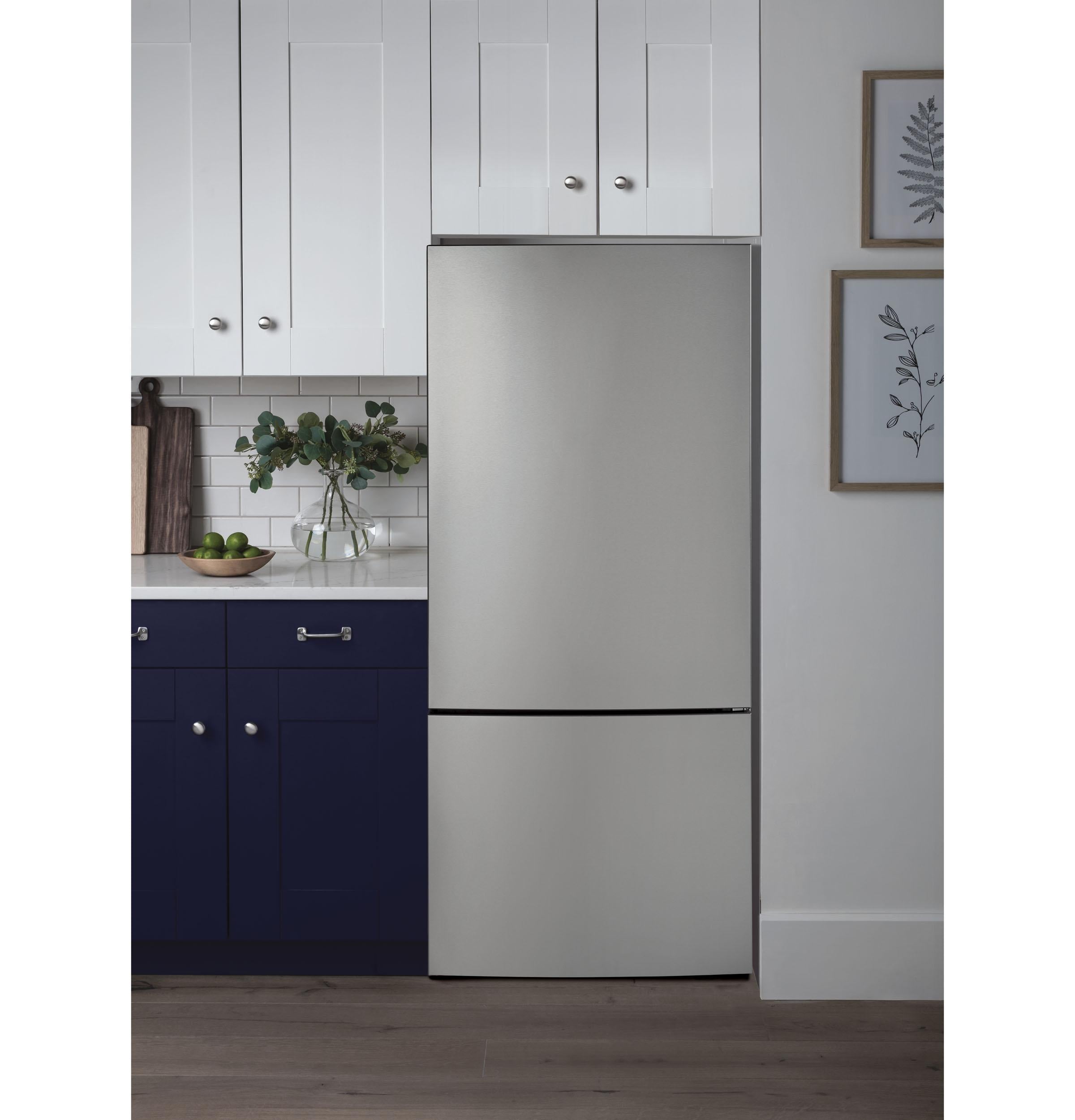 GBE17HYRFS GE® ENERGY STAR® 17.7 Cu. Ft. Counter-Depth Bottom-Freezer Refrigerator