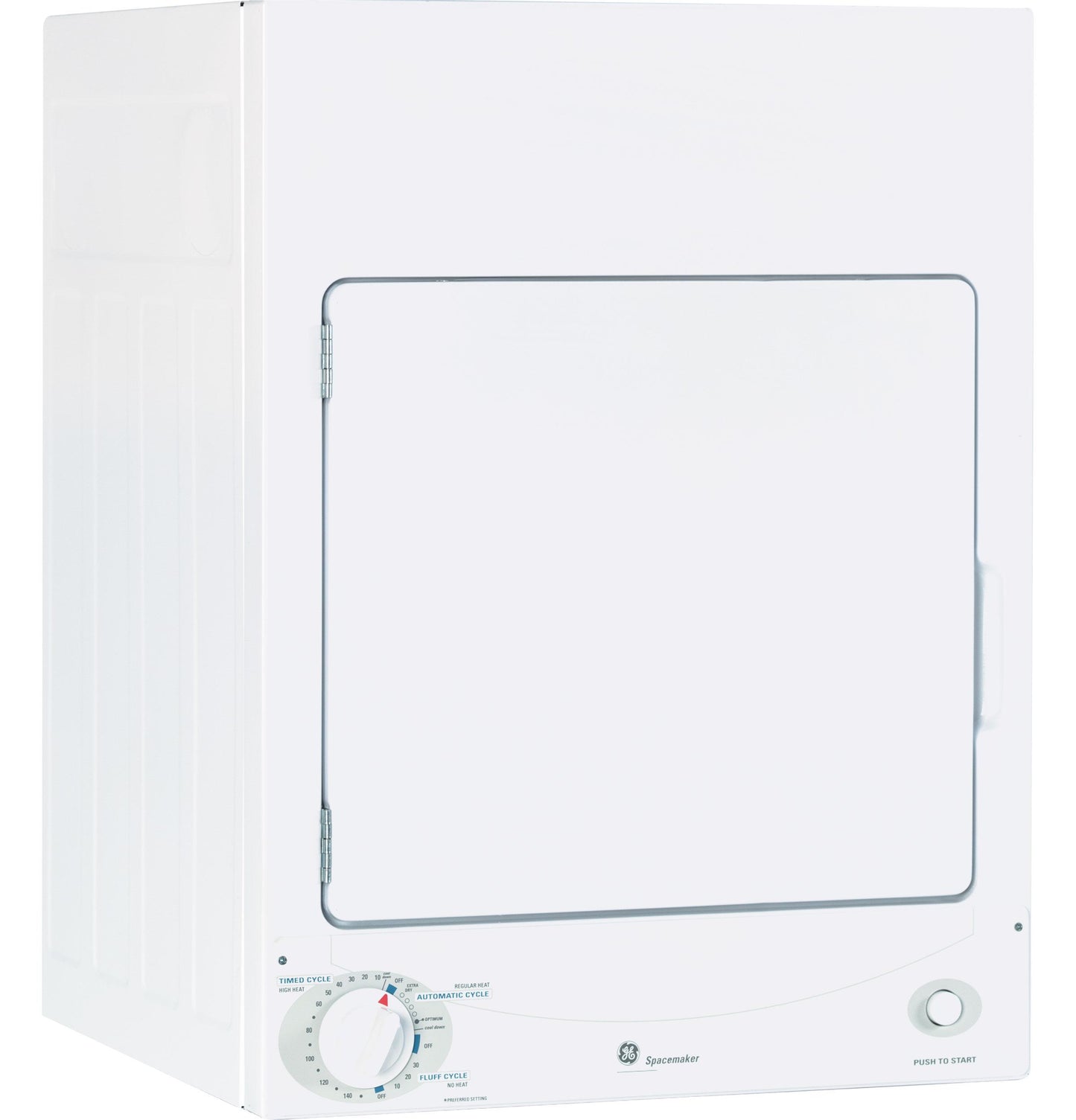 DSKS333ECWW GE Spacemaker® 120V 3.6 cu. ft. Capacity Stationary Electric Dryer