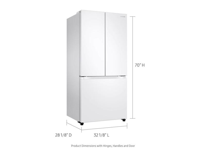 18 cu. ft. Smart Counter Depth 3-Door French Door Refrigerator in White