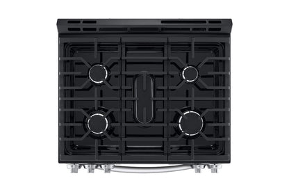 Lg LSGL5831F 5.8 cu.ft. Gas Single OvenSlide-in Range, EasyClean® plus Self Clean, ThinQ™, Printproof™ StainlessSteel