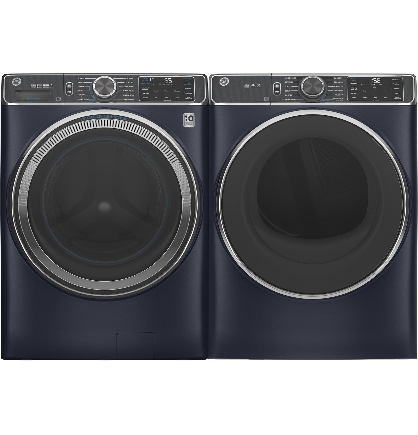 GE® ENERGY STAR® 5.0 cu. ft. Capacity Smart Front Load Steam Washer with SmartDispense™ UltraFresh Vent System with OdorBlock™ and Sanitize   Allergen