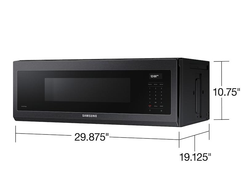 1.1 cu. ft. Smart SLIM Over-the-Range Microwave with 550 CFM Hood Ventilation, Wi-Fi & Voice Control in Black Stainless Steel