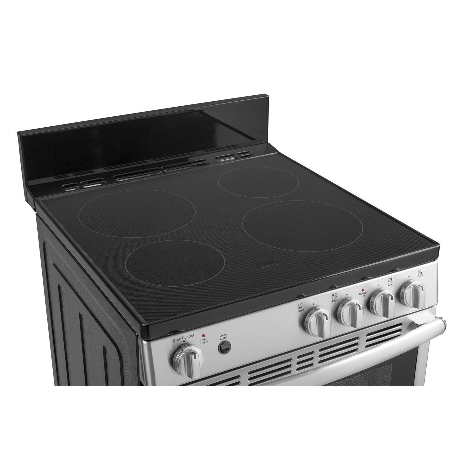 JAS640RMSS GE® ENERGY STAR® 24" Free-Standing/Slide-in Front Control Range with Steam Clean and Large Window