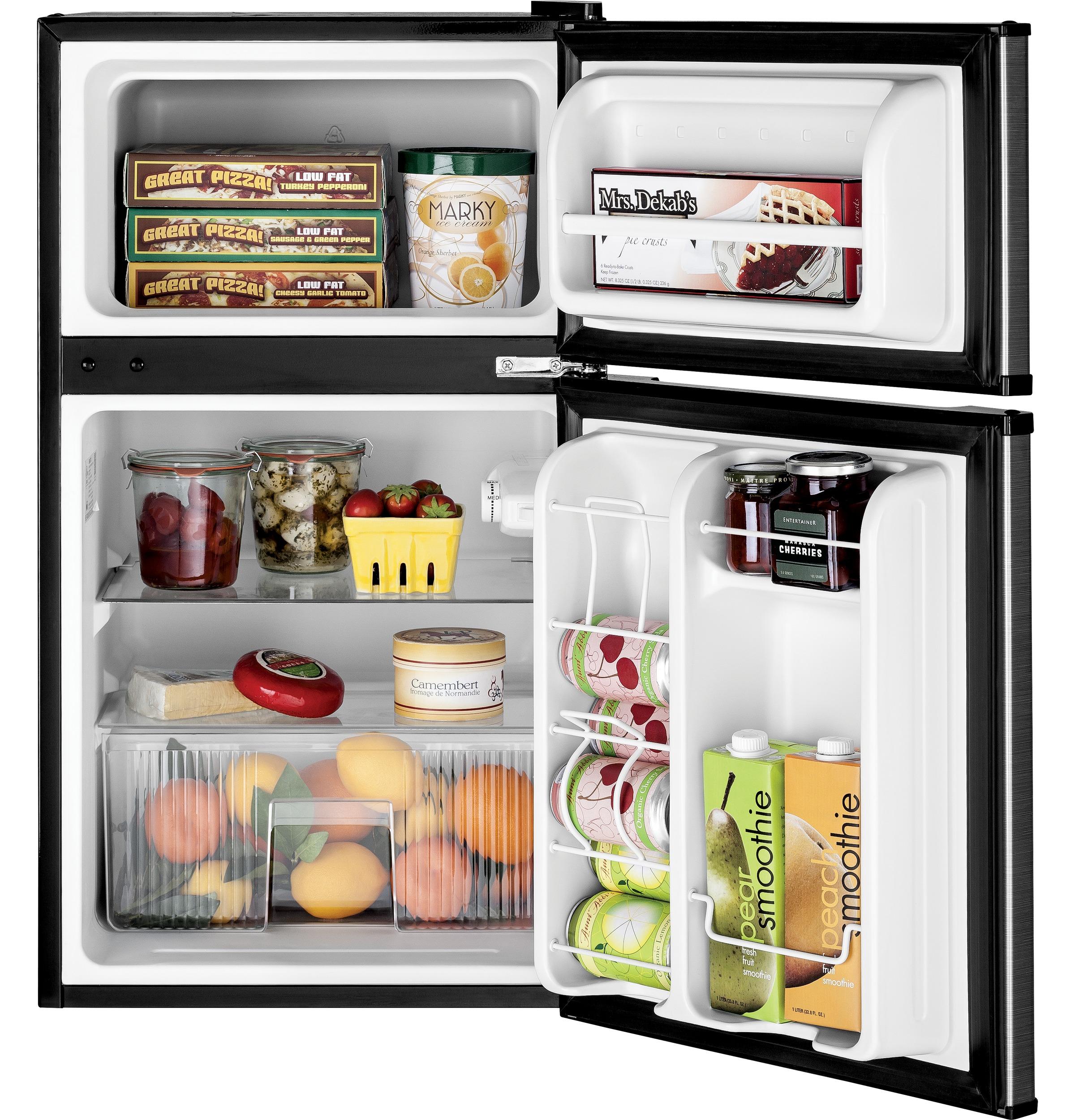 GDE03GLKLB GE® ENERGY STAR® Double-Door Compact Refrigerator