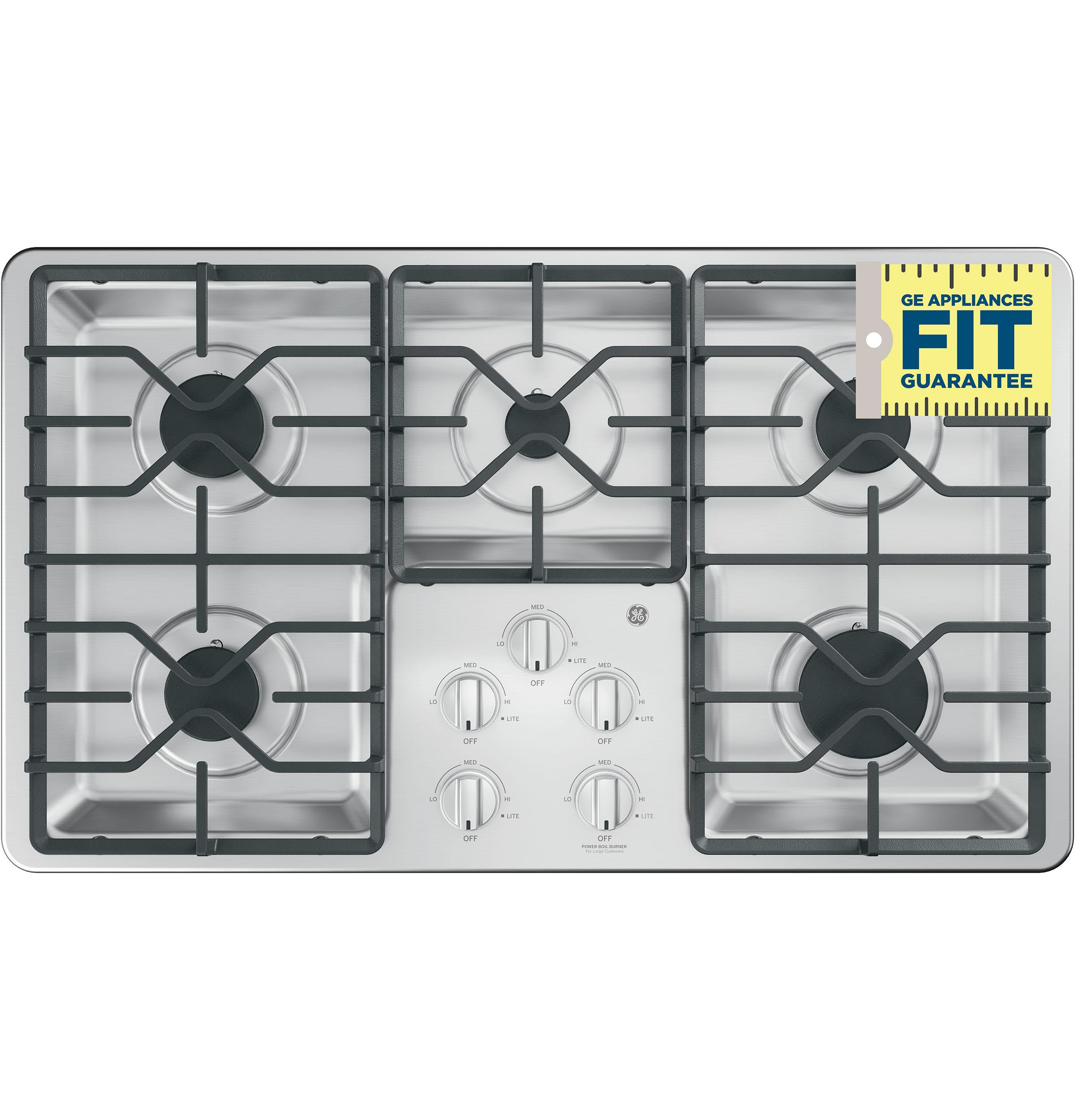 JGP3036SLSS GE® 36" Built-In Gas Cooktop with Dishwasher-Safe Grates