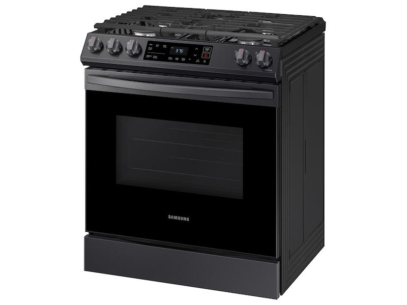 Samsung 6.0 cu. ft. Smart Slide-in Gas Range in Black Stainless Steel