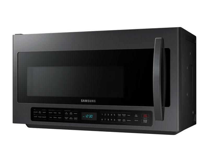 Samsung 2.1 cu. ft. Over-the-Range Microwave with Sensor Cooking in Fingerprint Resistant Black Stainless Steel