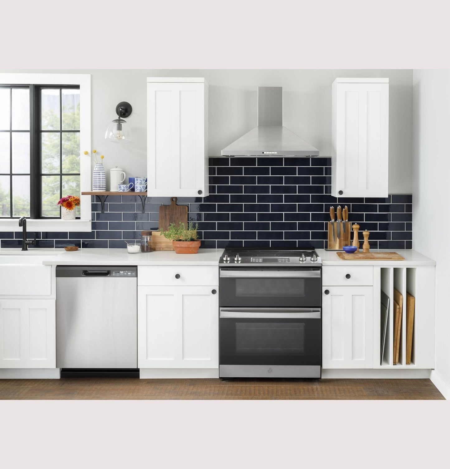 JSS86SPSS GE 30" Slide-In Electric Convection Double Oven Range