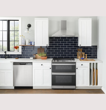 JSS86SPSS GE 30" Slide-In Electric Convection Double Oven Range