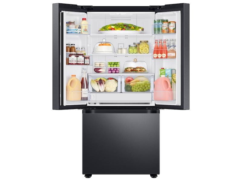 22 cu. ft. Smart 3-Door French Door Refrigerator with External Water Dispenser in Fingerprint Resistant Black Stainless Steel