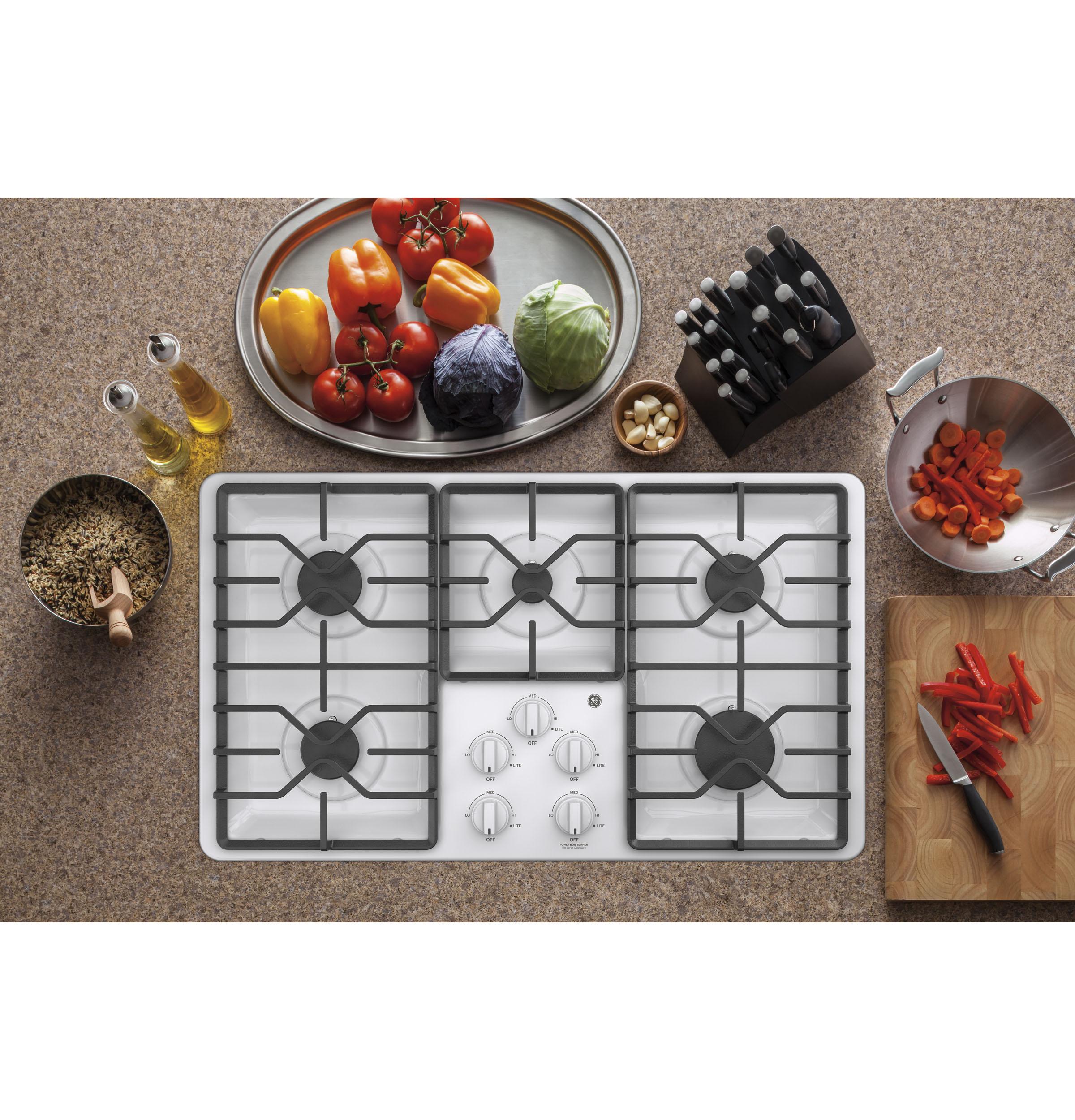 JGP3036DLWW GE® 36" Built-In Gas Cooktop with Dishwasher-Safe Grates