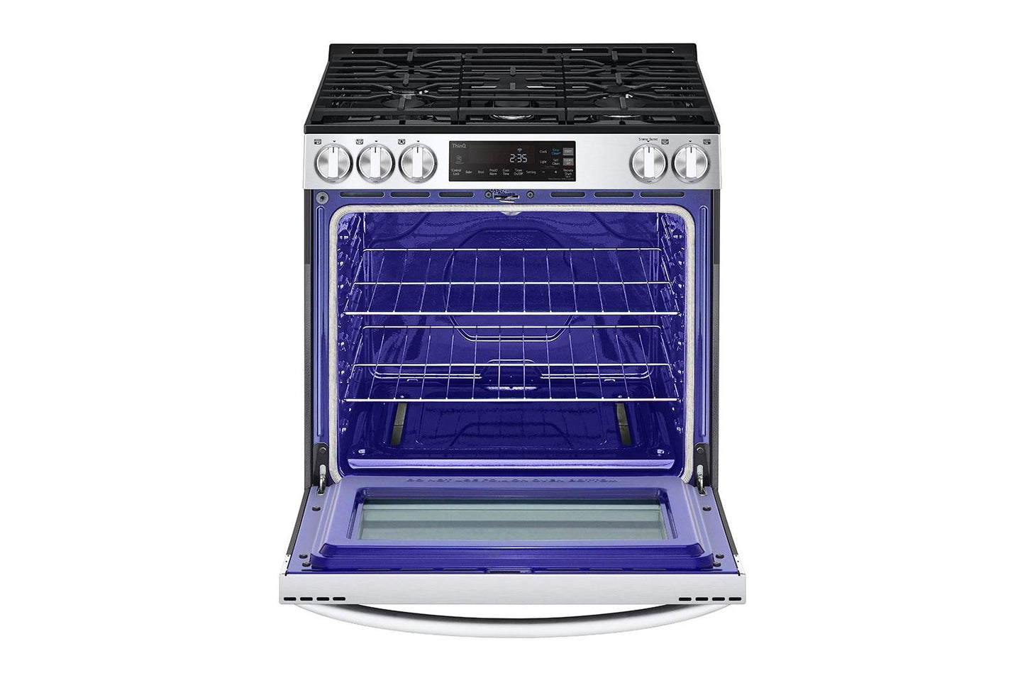 Lg LSGL5831F 5.8 cu.ft. Gas Single OvenSlide-in Range, EasyClean® plus Self Clean, ThinQ™, Printproof™ StainlessSteel