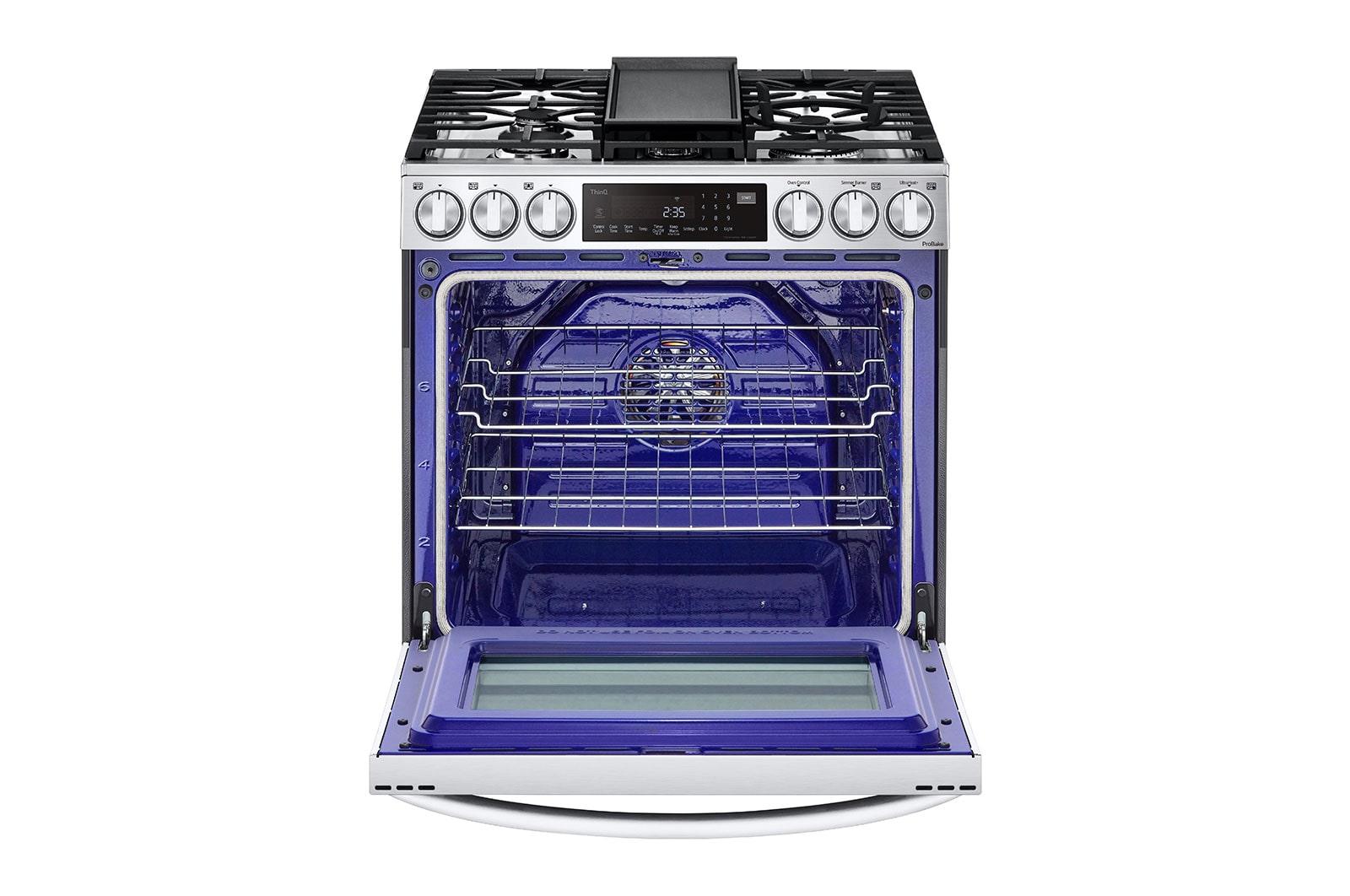 Lg 6.3 cu ft. Smart Wi-Fi Enabled ProBake Convection® InstaView™ Gas Slide-in Range with Air Fry