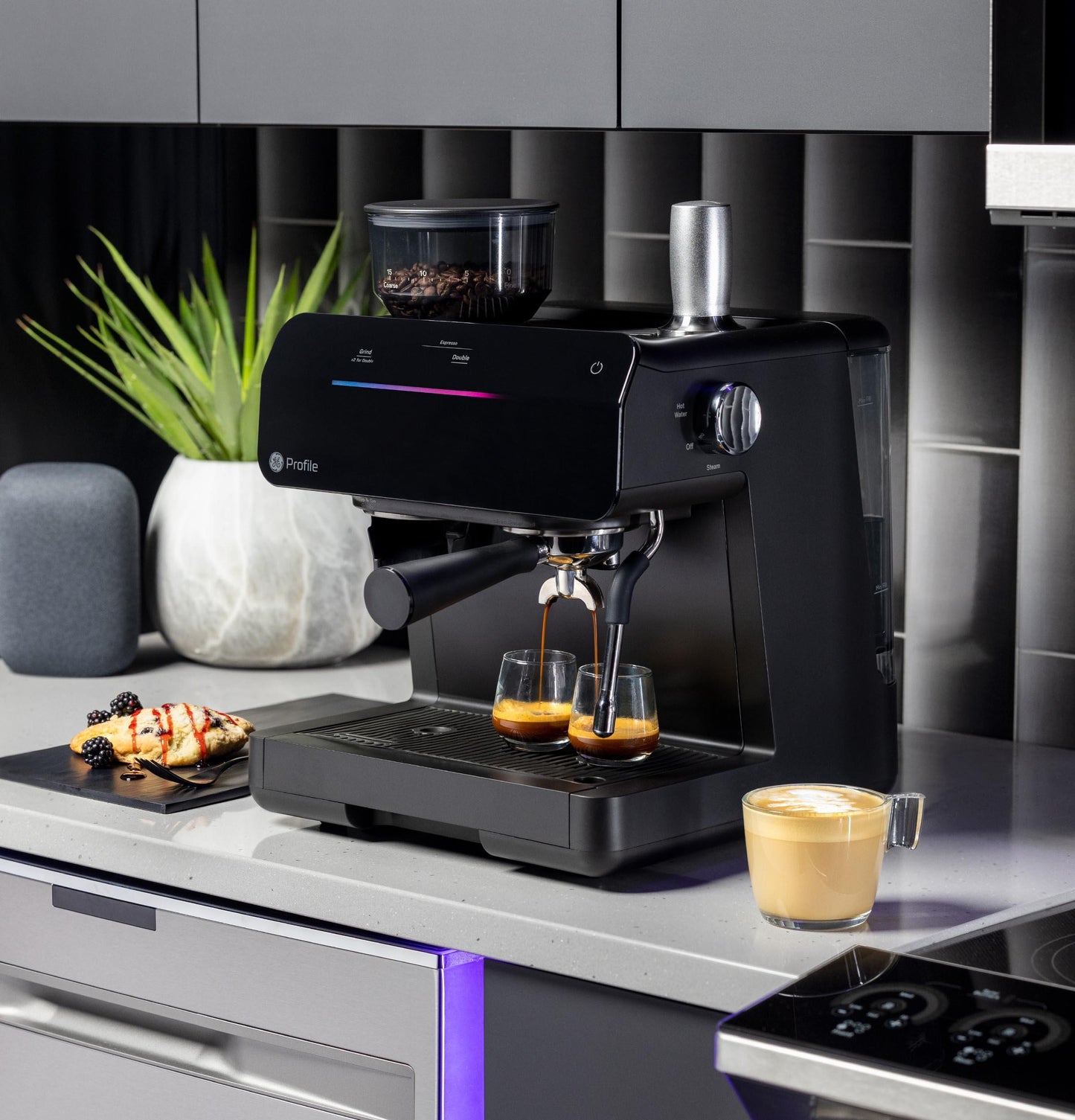P7CESAS6RBB GE Profile™ Semi Automatic Espresso Machine + Frother