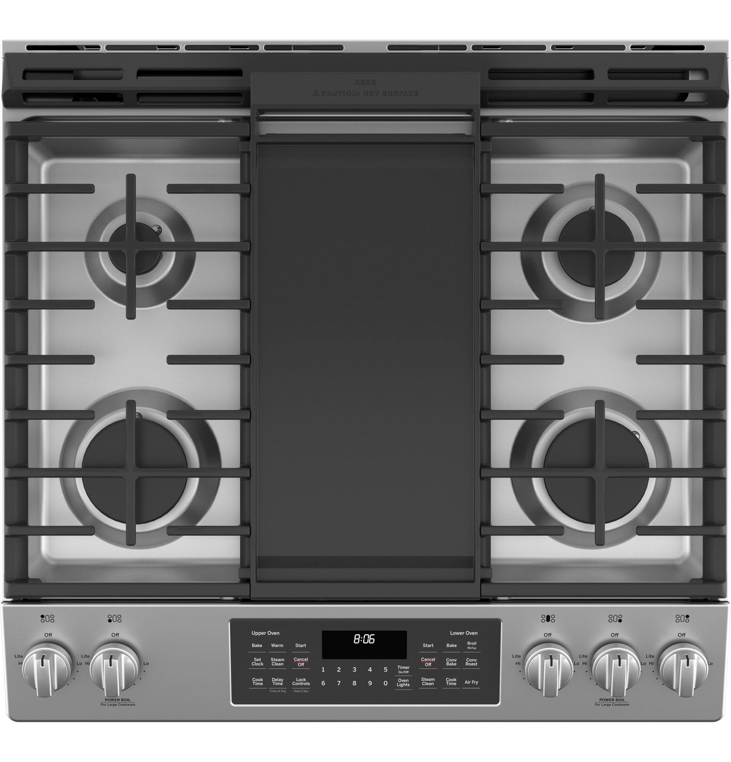 JGSS86SPSS GE 30" Slide-In Front Control Gas Double Oven Range