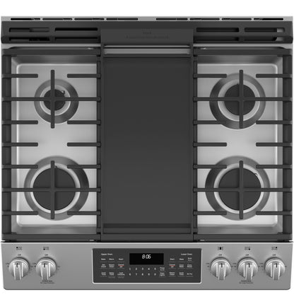 JGSS86SPSS GE 30" Slide-In Front Control Gas Double Oven Range