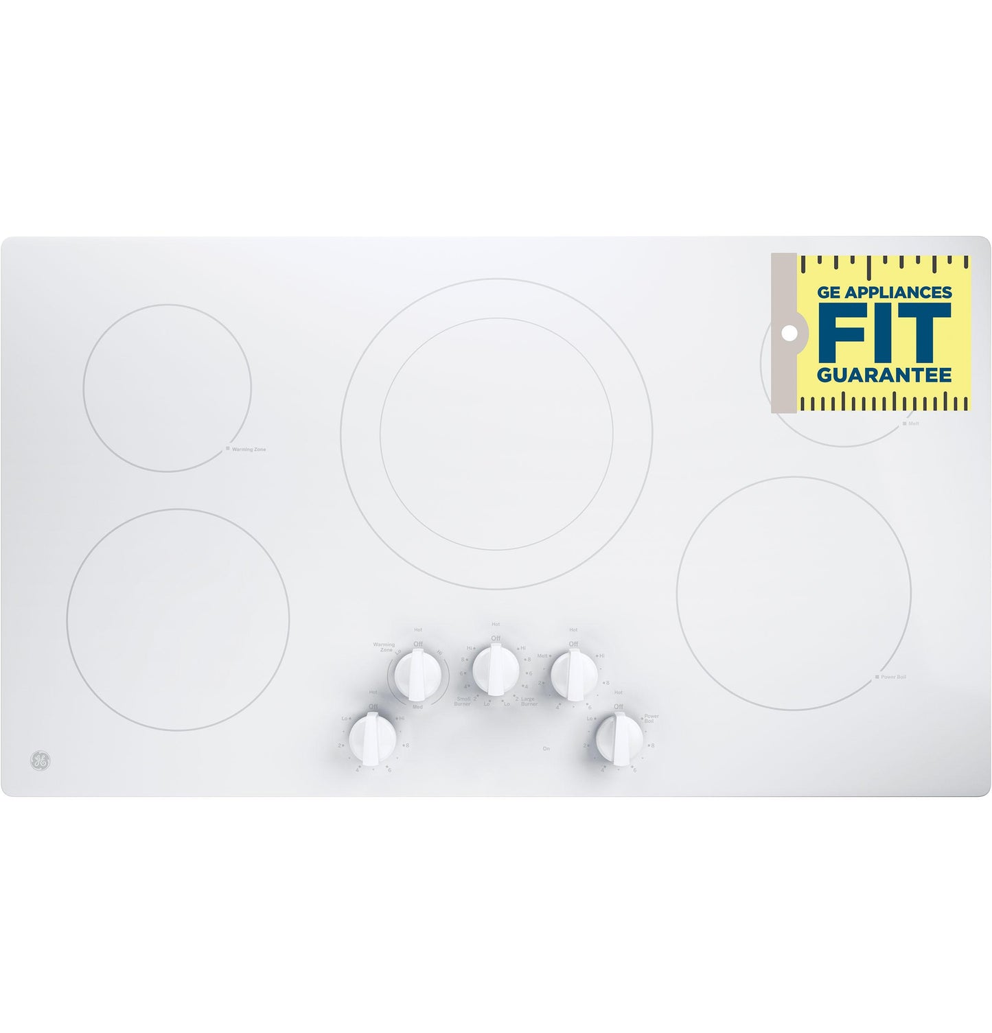 JP3036TLWW GE® 36" Built-In Knob Control Electric Cooktop