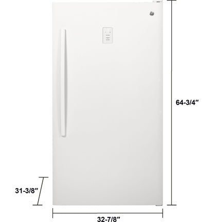 FUF17DLRWW GE® ENERGY STAR® 17.3 Cu. Ft. Frost-Free Garage Ready Upright Freezer